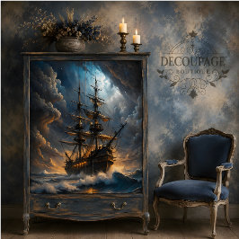Galleon Storm Voyage Decoupage Seidenpapier