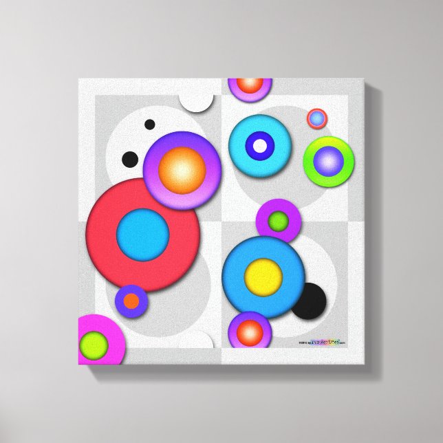 Gallery Wrap CANVAS DRUCKEN VON Pop Art CIRCLES Leinwanddruck (Vorderseite)