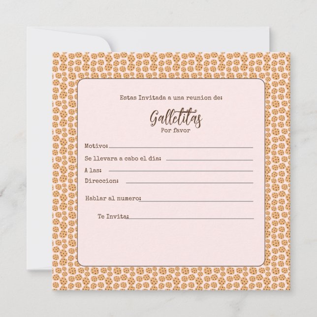 Galletitas Porfavor-Einladung (Vorderseite)