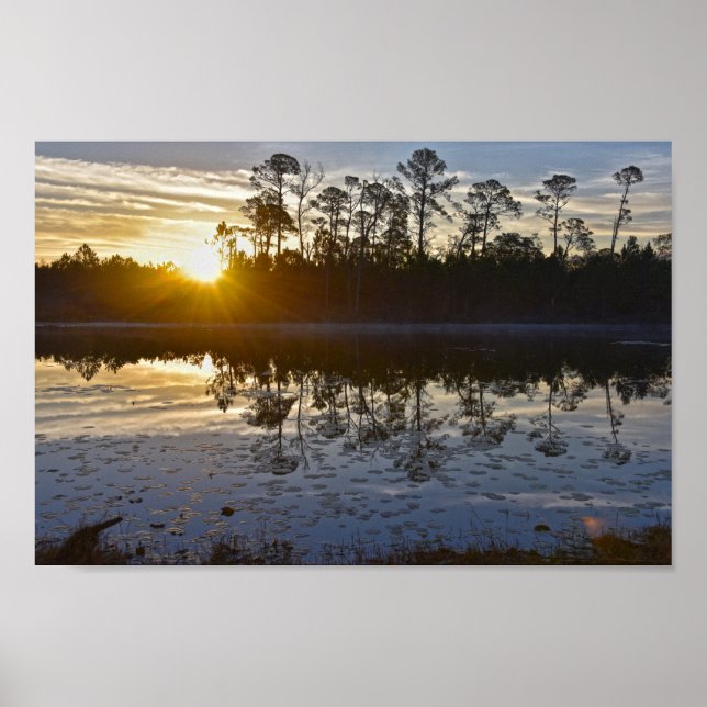 Galliard Lake Sunrise, Audubon Bird Sanctuary Poster (Vorne)