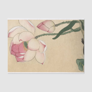 Gallinule mit Lotus-Blume von Ohara Koson Seidenpapier