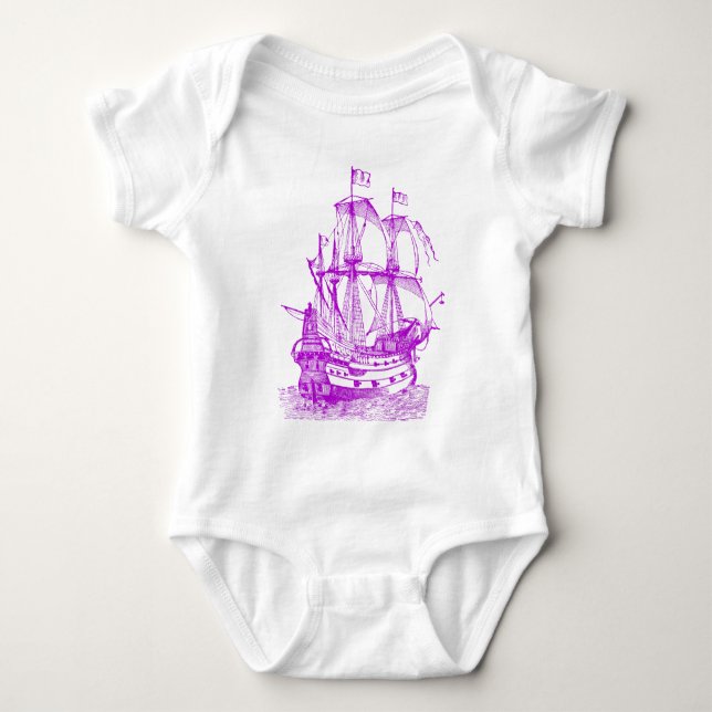 Gallion - Lila Baby Strampler (Vorderseite)