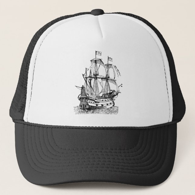 Gallion - Schwarz Truckerkappe (Vorderseite)