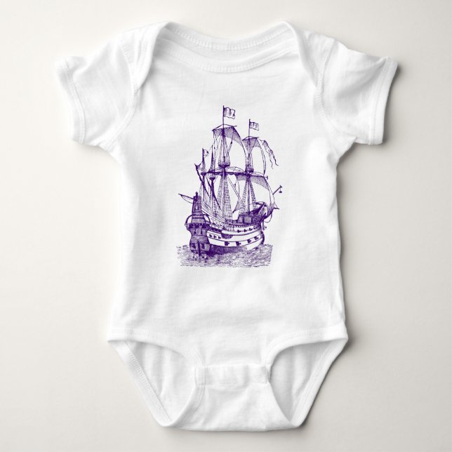Gallion - Tief Lila Baby Strampler (Vorderseite)