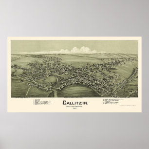 Gallitzin, PA Panorama Karte - 1901 Poster