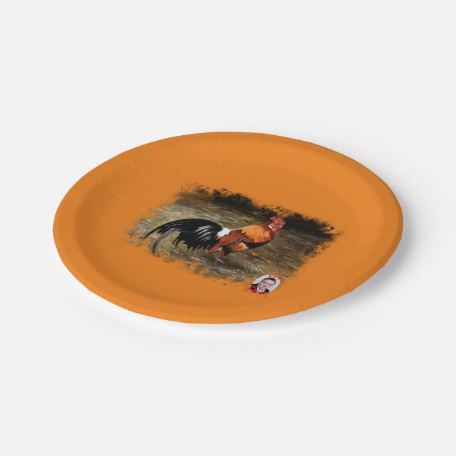 Gallo/Galo/Rooster Pappteller (Schrägansicht)