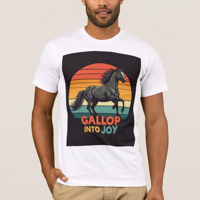 Gallop in joy Tshirt design basic men shirt (Vorderseite)