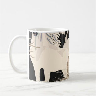 Gallopierpferd Vintag nahtlos. Platz b Kaffeetasse