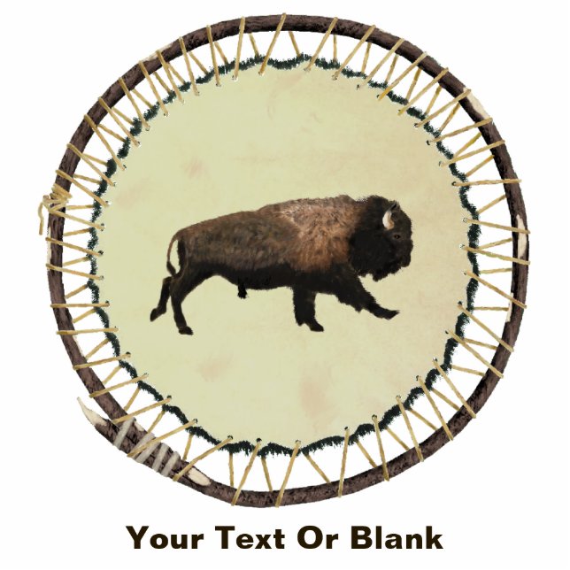 Galloping Bison Fotoskulptur Magnet (Vorne)