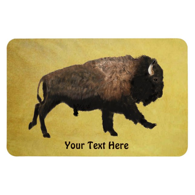 Galloping Bison Magnet (Horizontal)