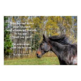 Galloping Black Horse and Horse Liebhaber Equine G Poster