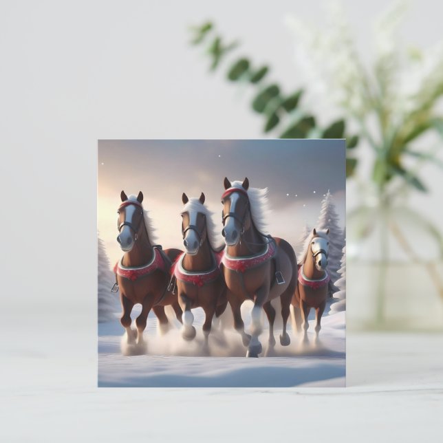 Galloping durch den Schnee: Die magischen Pferde d Save The Date (Stehend Vorderseite)