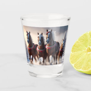 Galloping durch den Schnee: Die magischen Pferde d Schnapsglas