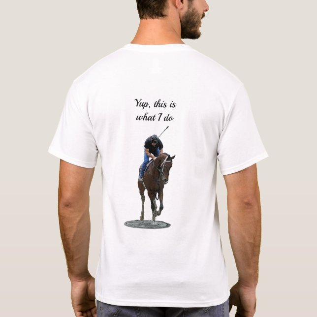 Galloping gedankenvoll Pferd und Reiter B T - Shir T-Shirt (Rückseite)
