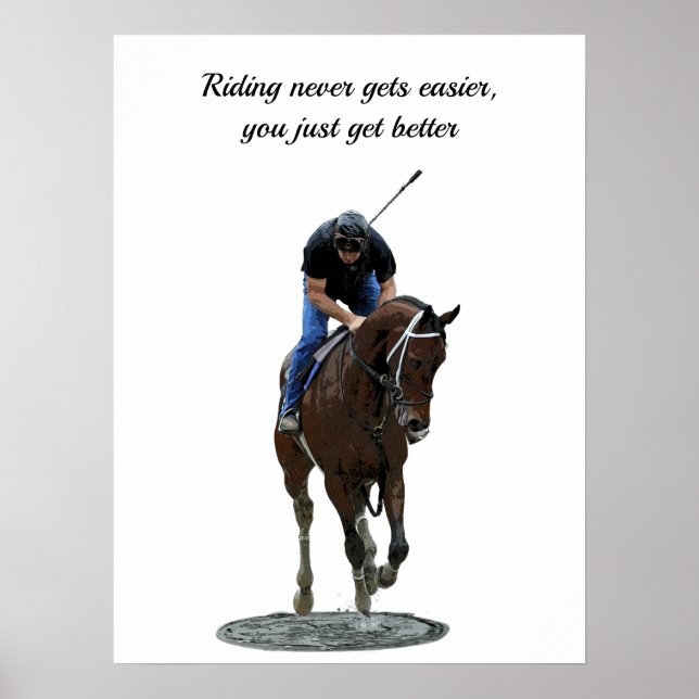 Galloping gedankenvolles Pferd-Rider-Poster Poster (Vorne)