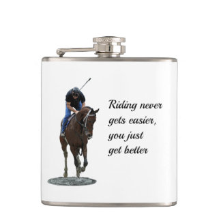 Galloping gepflasterten Pferd und Rider Drink Flas Flachmann