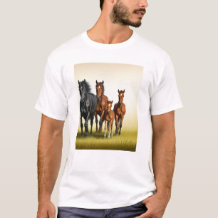 Galloping Grace: Majestic Horse Family T - Shirt