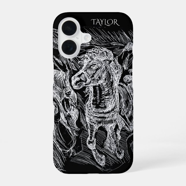 Galloping Horse – Edvard Munch Personalized  iPhone 16 Hülle (Rückseite)