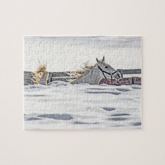 Galloping im Schnee Puzzle (Horizontal)