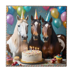 Galloping in Fun: Eine Geburtstagsfeier für Pferde Fliese