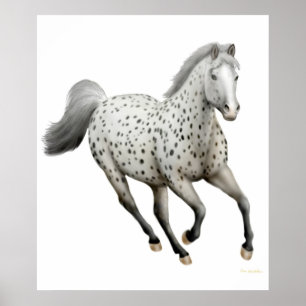 Galloping Leopard Appaloosa Pferde Print Poster