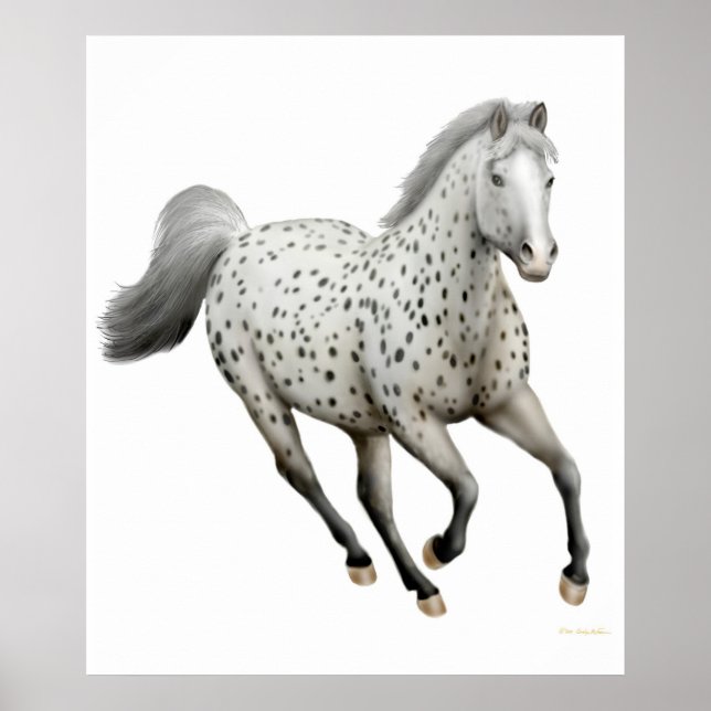 Galloping Leopard Appaloosa Pferde Print Poster (Vorne)