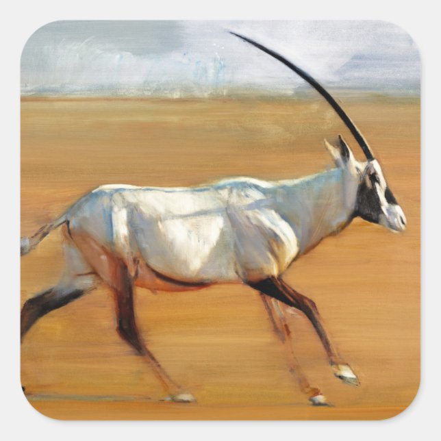 Galloping Oryx 2010 Quadratischer Aufkleber (Vorderseite)