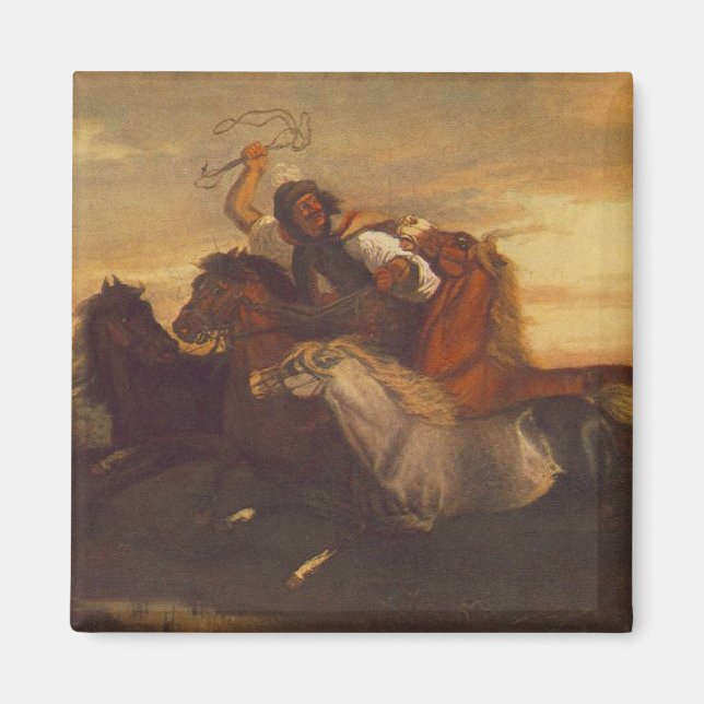 Galloping Outlaw (Cowboy on Horseback) (Pferde) Magnet (Vorne)