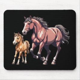 Galloping Pferd mit Foal Mousepad