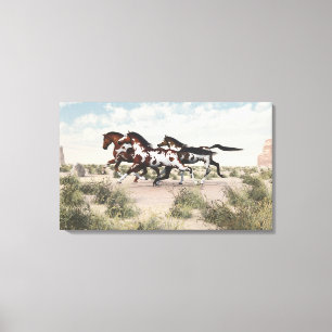 Galloping Pferde Wrapped Canvas Leinwanddruck
