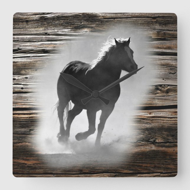 Galloping Quadratische Wanduhr (Vorderseite)
