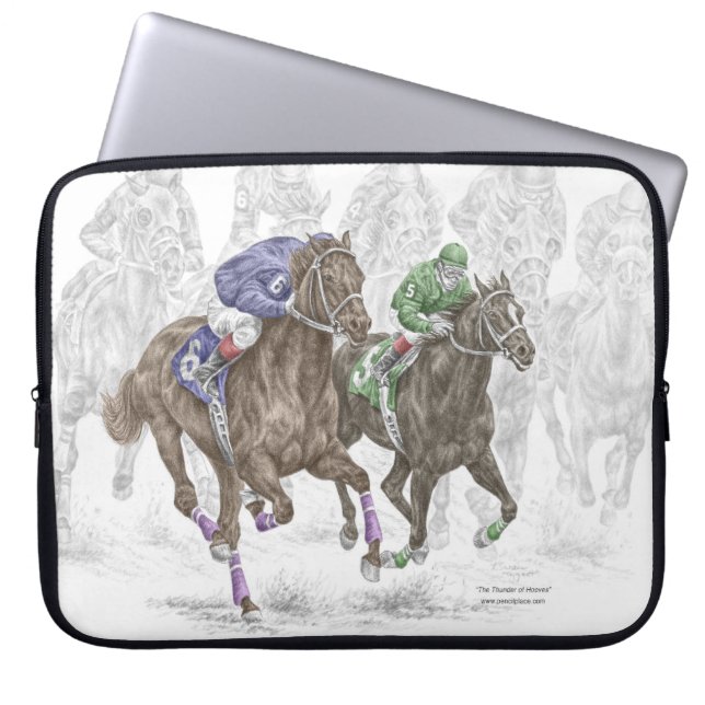 Galloping Race Pferde Laptopschutzhülle (Vorderseite)