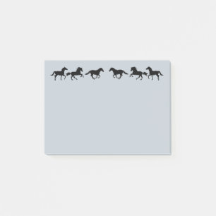 Galloping Running Horses Farm Animal Graphic Art Post-it Klebezettel