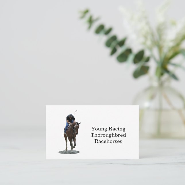 Galloping Thoroughbred Horse Business Card Visitenkarte (Stehend Vorderseite)