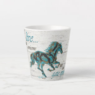 Galloping Turquoise Horse Milchtasse