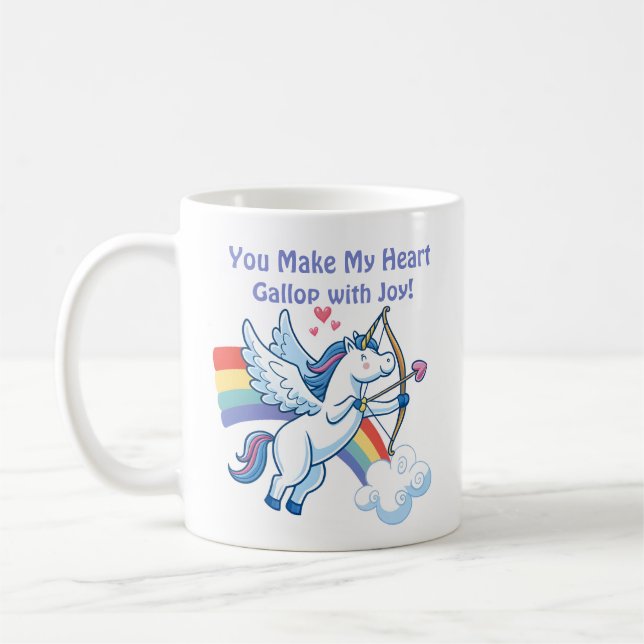 Galloping Unicorn Cupid’s Love Magic  Kaffeetasse (Links)