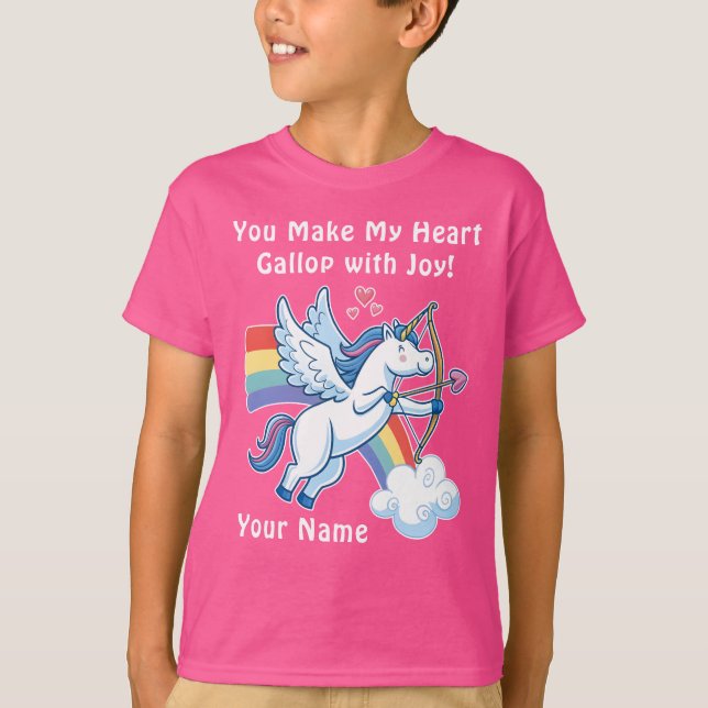 Galloping Unicorn Cupid’s Love Magic  T-Shirt (Vorderseite)