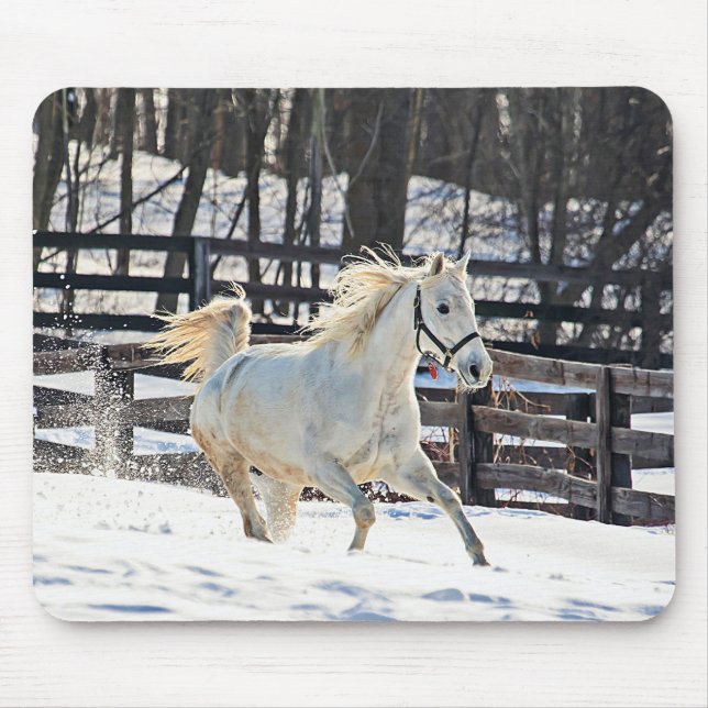 Galloping White Horse Mousepad (Vorne)