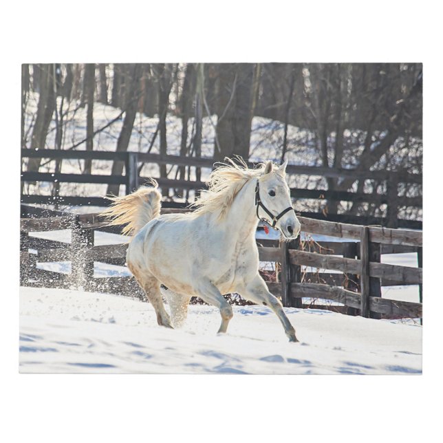 Galloping White Horse Notizblock (Vorderseite)