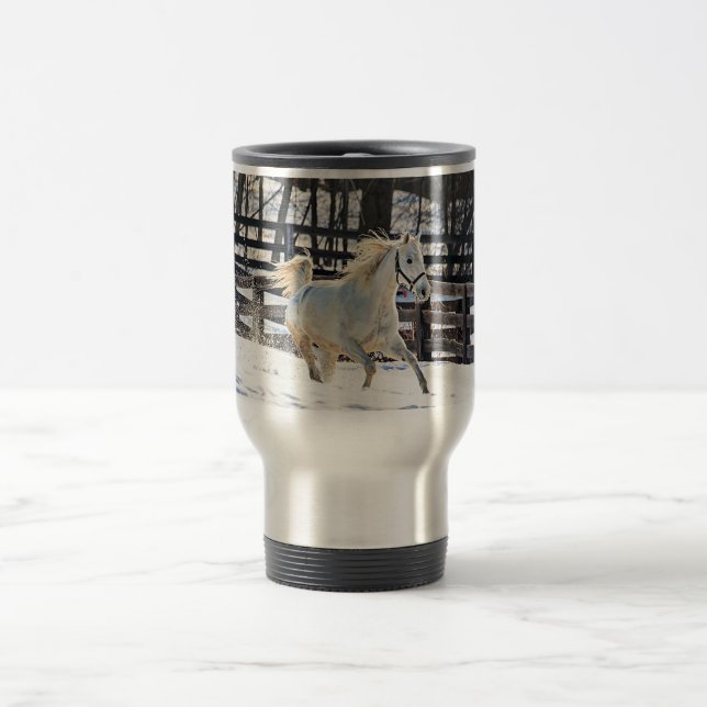 Galloping White Horse Reisebecher (Mittel)