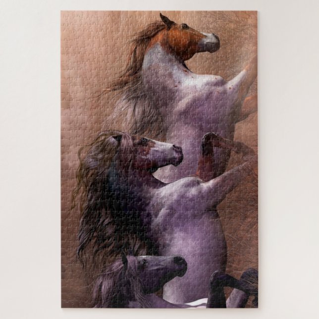 Galloping Wilde Pferde Jigsaw Puzzles (Vertikal)