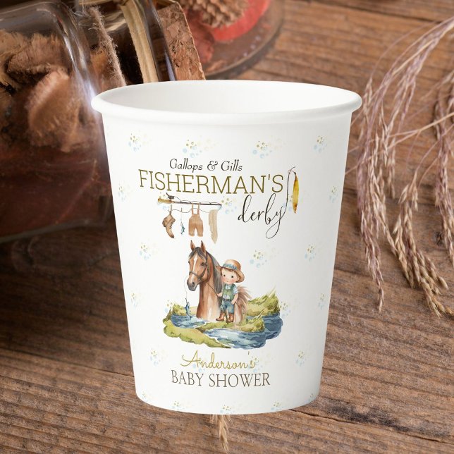 Gallops and Gills Fisherman Derby Babydusche Pappbecher (Von Creator hochgeladen)