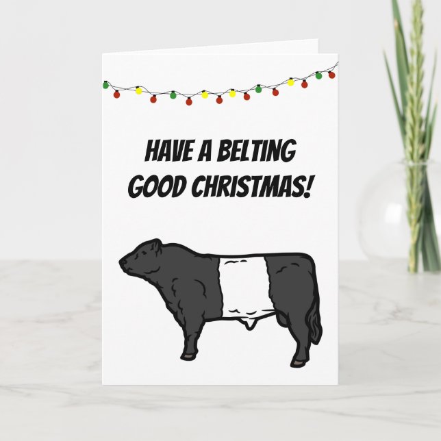 Galloway Beltie Kuh Globt Weihnachten Galloway Bel Karte (Vorderseite)