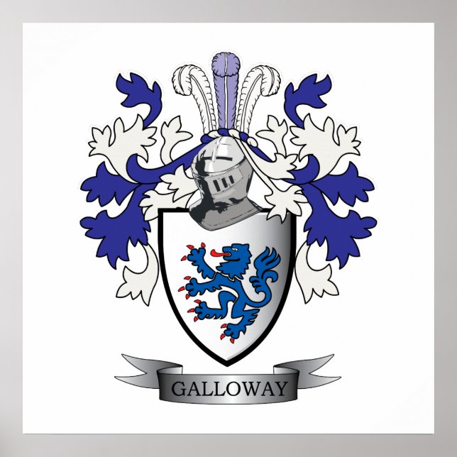 Galloway Family Crest Coat of Arms Poster (Vorne)