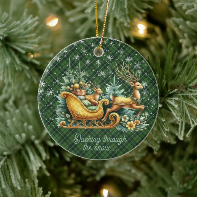 Galloway Hunting M Scottish Tartan Christmas Keramik Ornament (Baum)