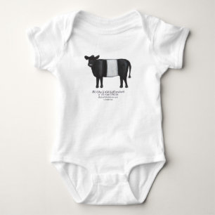 Galloway-Kuh mit gelblicher Spitze in schottisch-G Baby Strampler