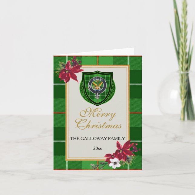 Galloway Scottish Clan Tartan & Crest Karte (Vorderseite)