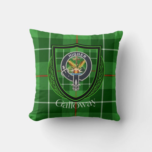 Galloway Scottish Clan Tartan & Crest Kissen (Vorderseite)