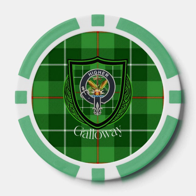 Galloway Scottish Clan Tartan & Crest Pokerchips (Vorderseite)