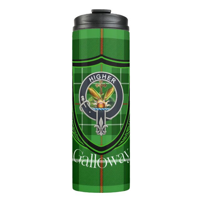 Galloway Scottish Clan Tartan & Crest Thermosbecher (Vorderseite)